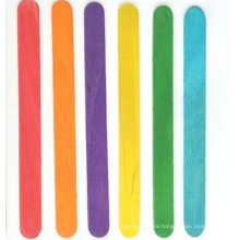 Factory direct sale 114mm*10mm*2mm Natural Colored wooden ice cream sticks for kids' DIY